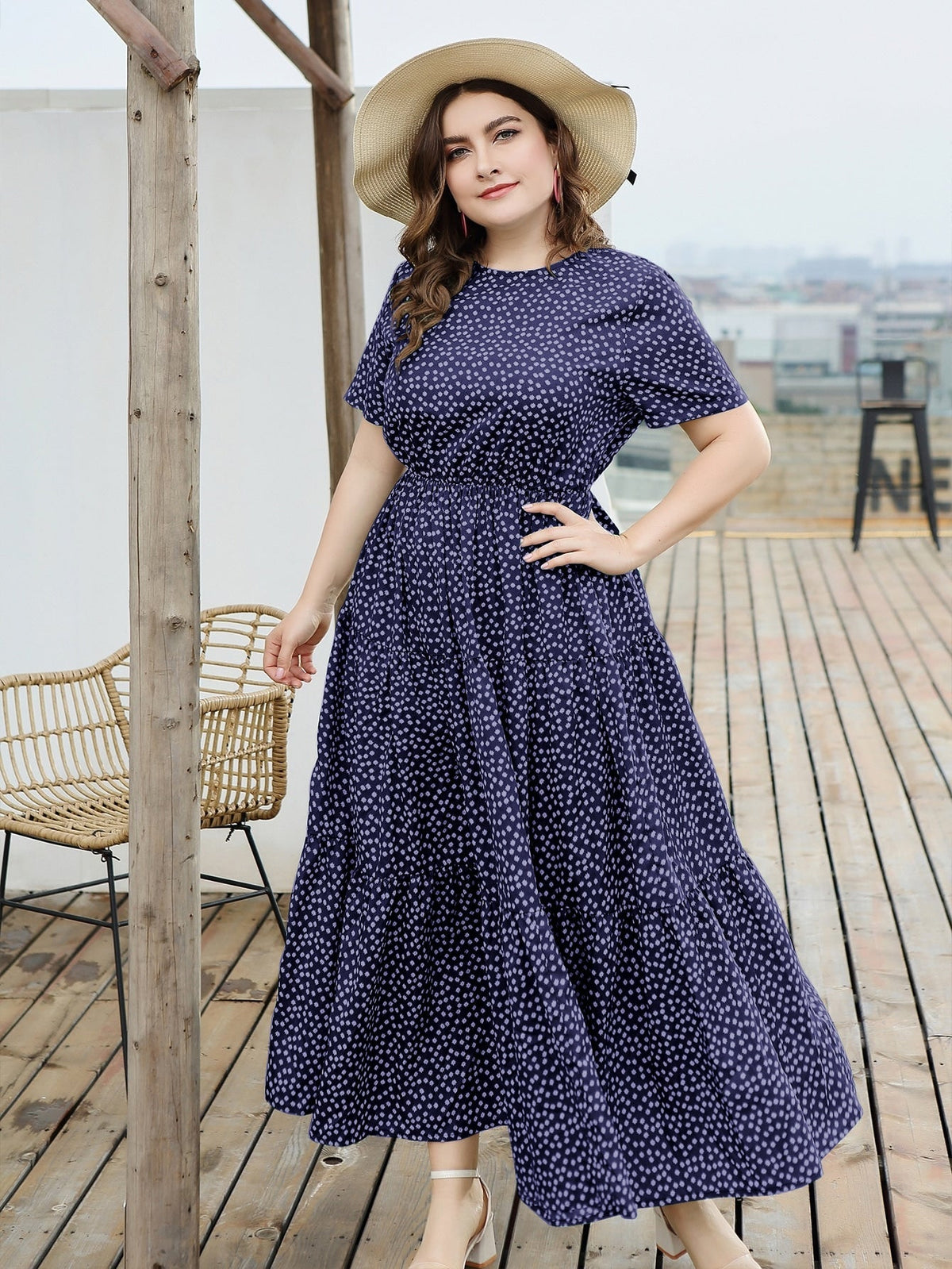 Vestido fluido estampado