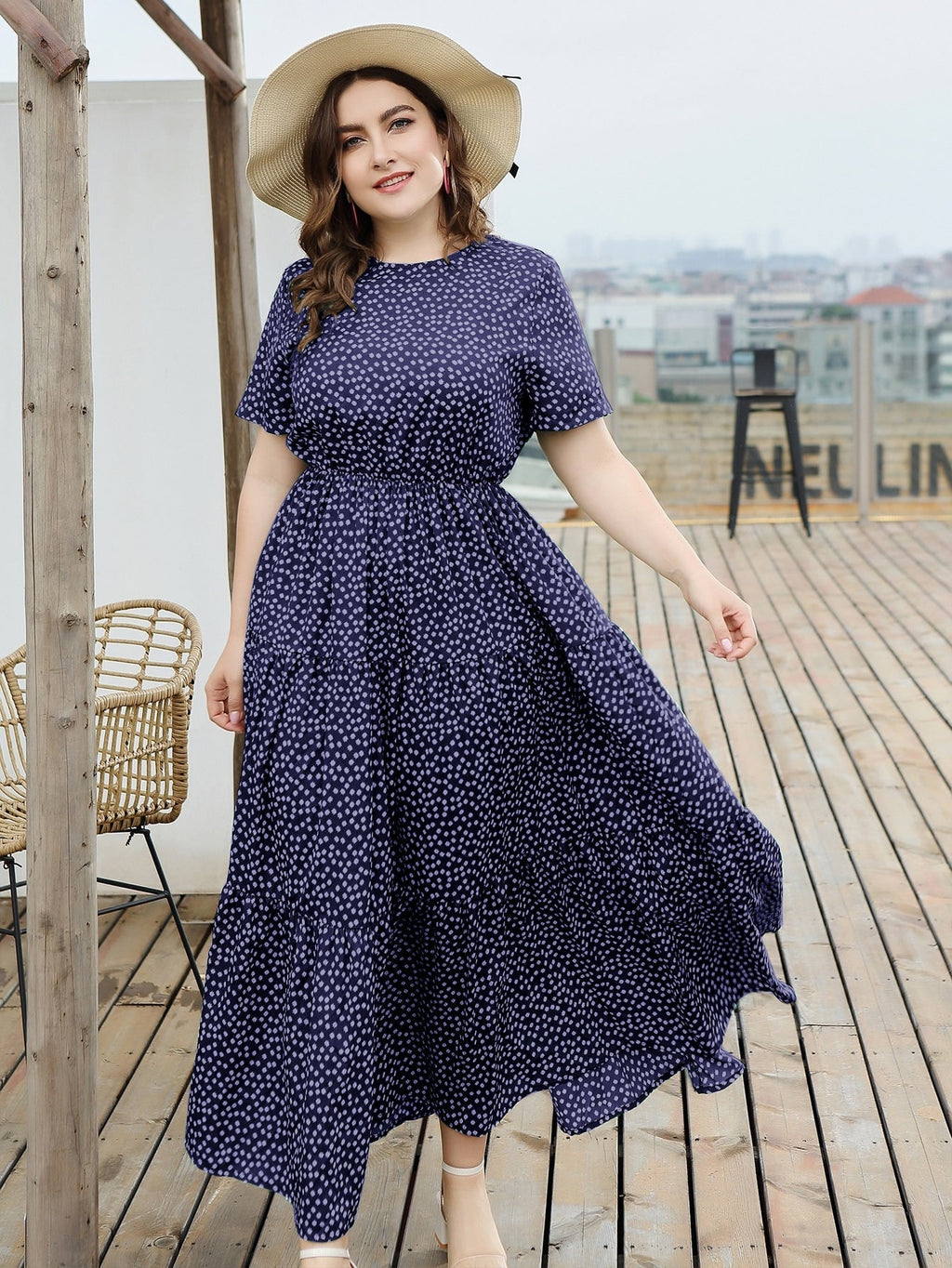 Vestido fluido estampado