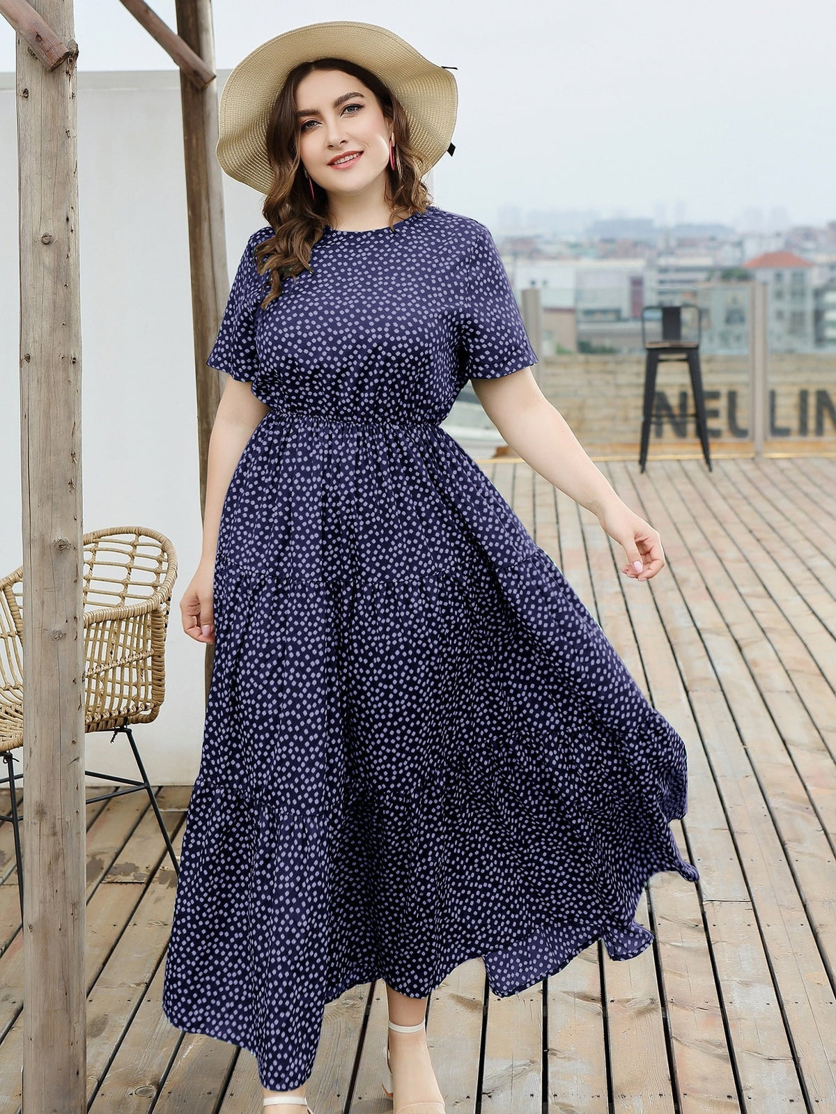 Vestido fluido estampado
