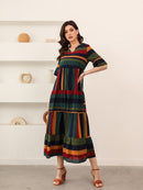 Vestido bata listrado