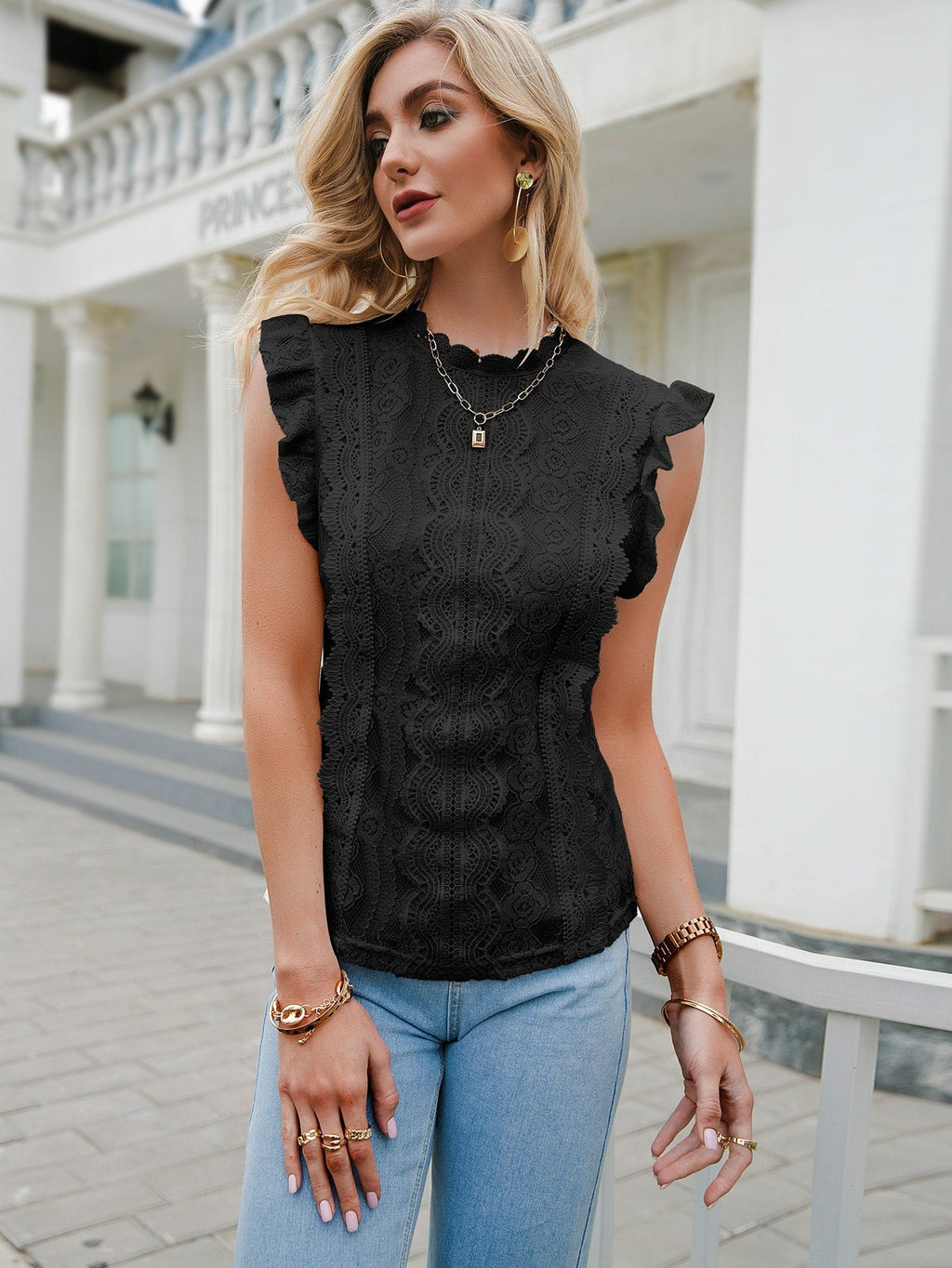 Blusa com renda australiana