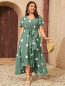 Vestido com estampa poá