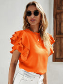 Blusa manga em camadas