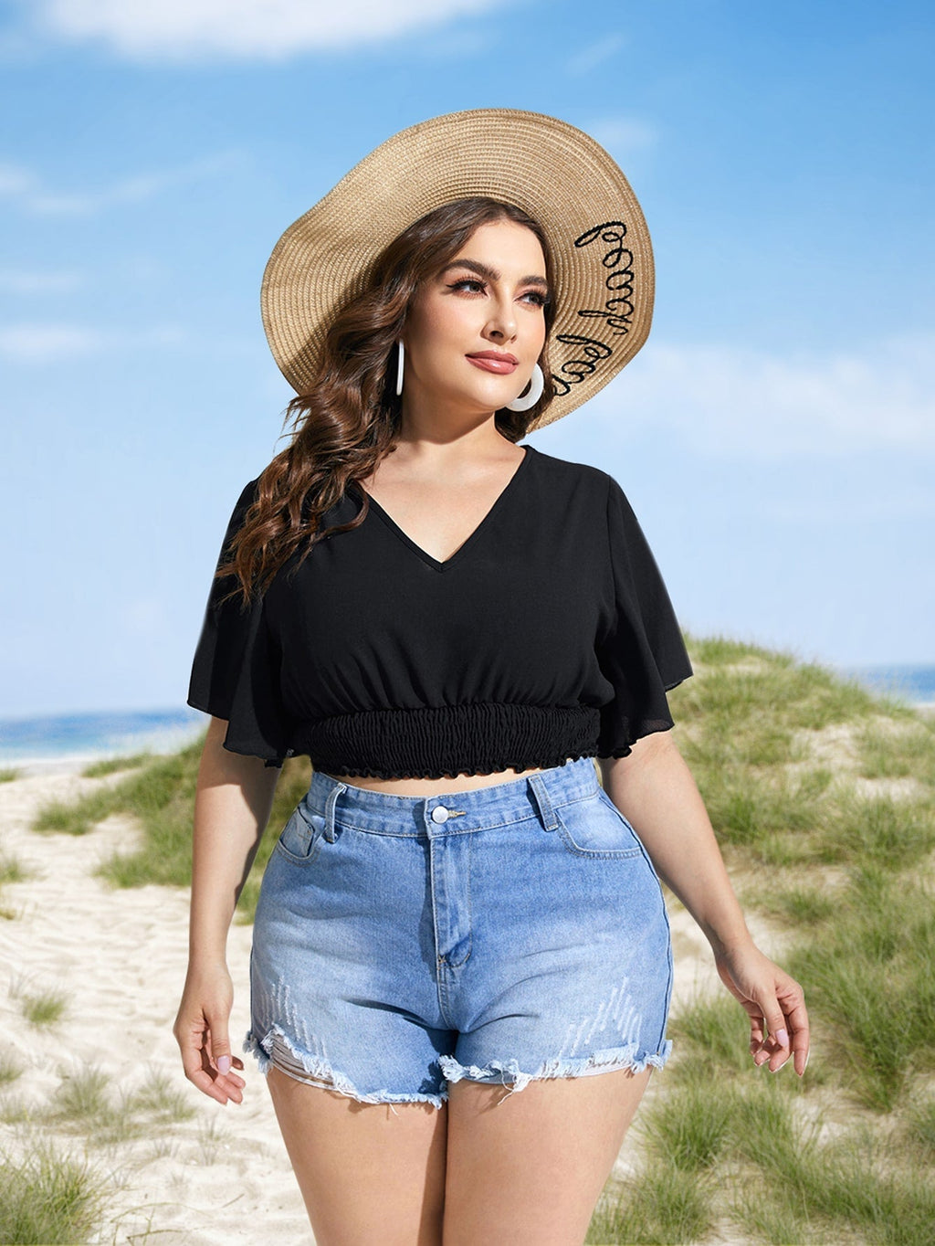 Cropped decote em V