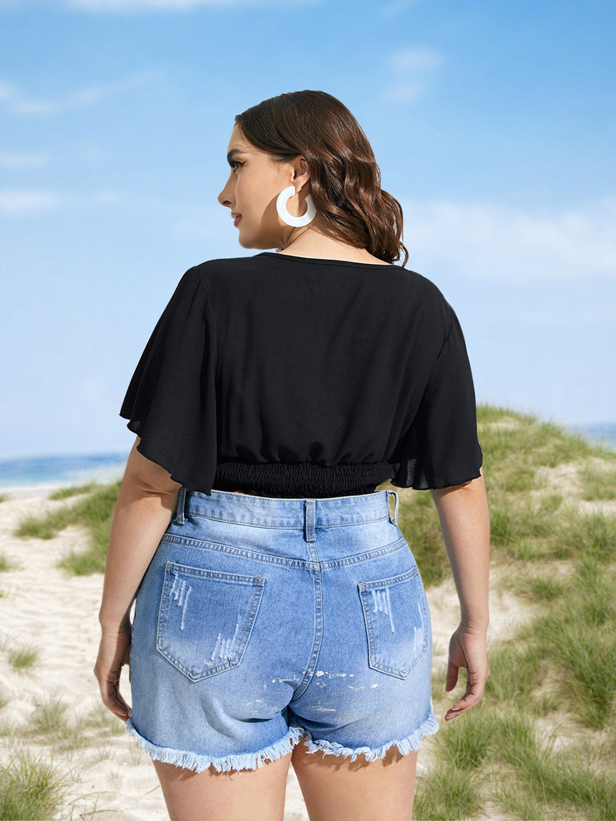 Cropped decote em V