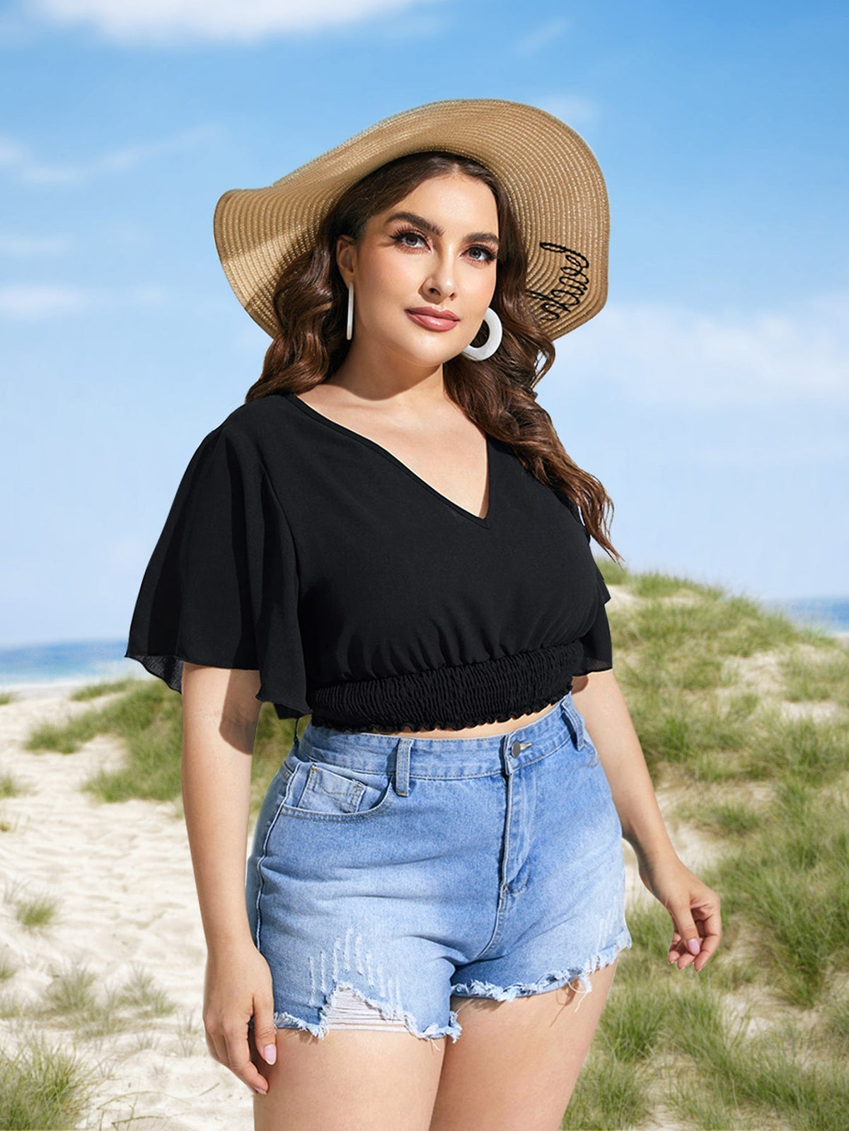 Cropped decote em V