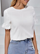 Blusa manga com babado