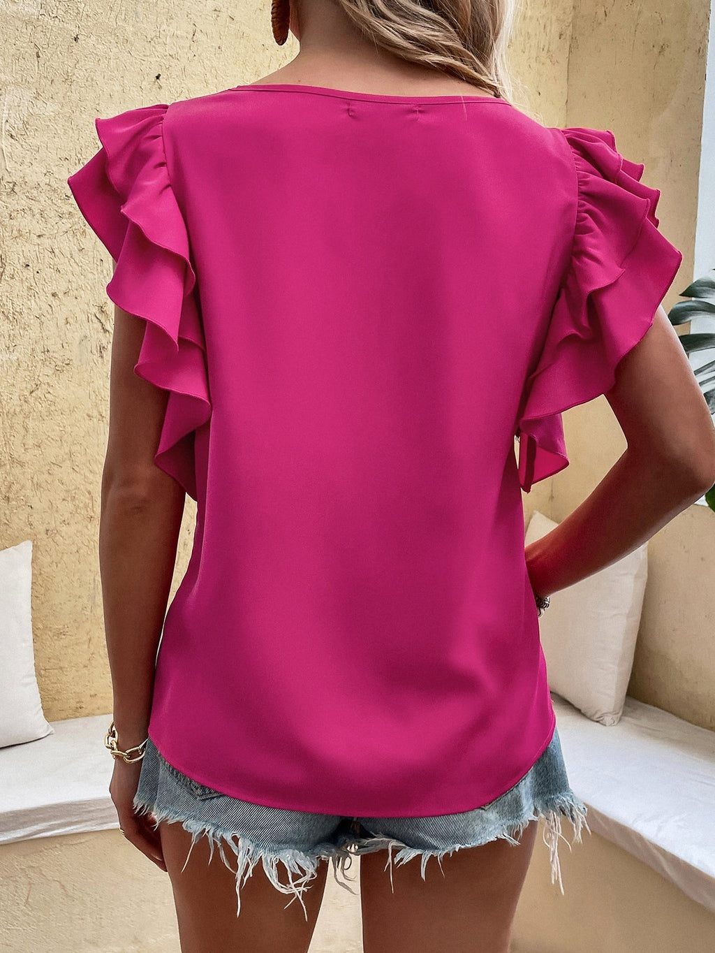 Blusa manga com babados