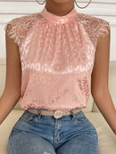 Blusa de cetim estampada
