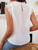 Blusa Ponto Suiço, com Renda