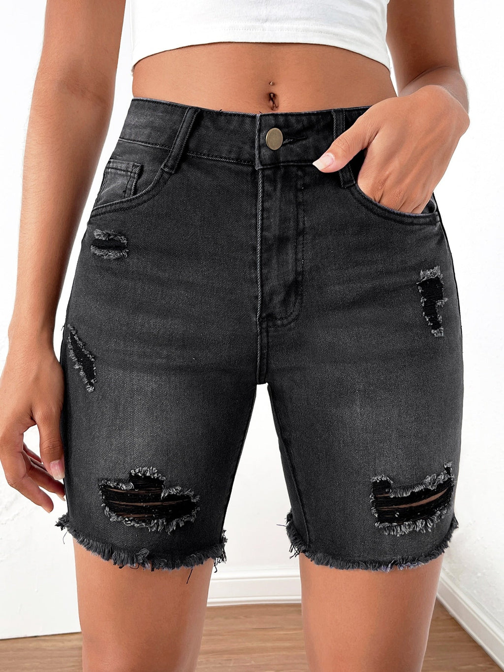 Bermuda jeans feminina