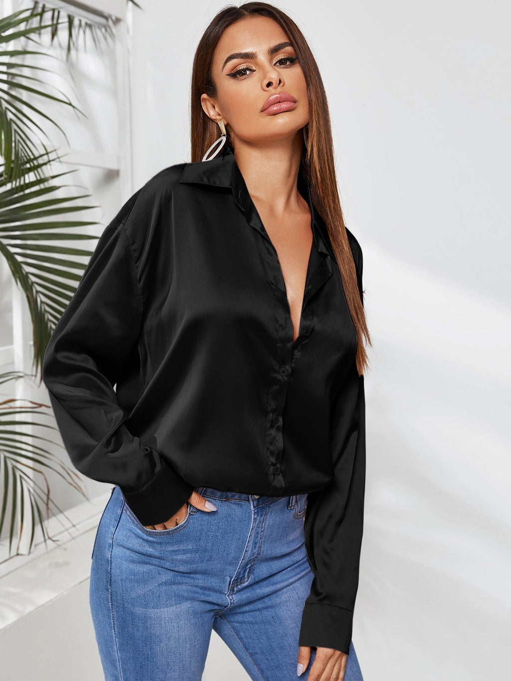 Blusa de cetim