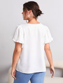 Blusa em decote V com babados