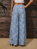Calças pantalona estampada