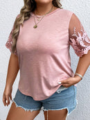 Blusa manga de renda