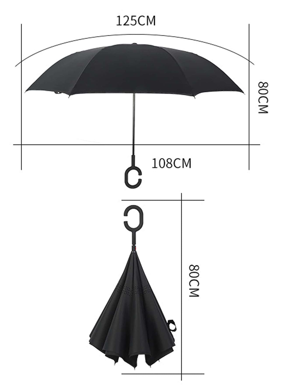 SuFeng SuFeng Guarda Chuva Invertido Tecido Duplo Impermeável Reforçado