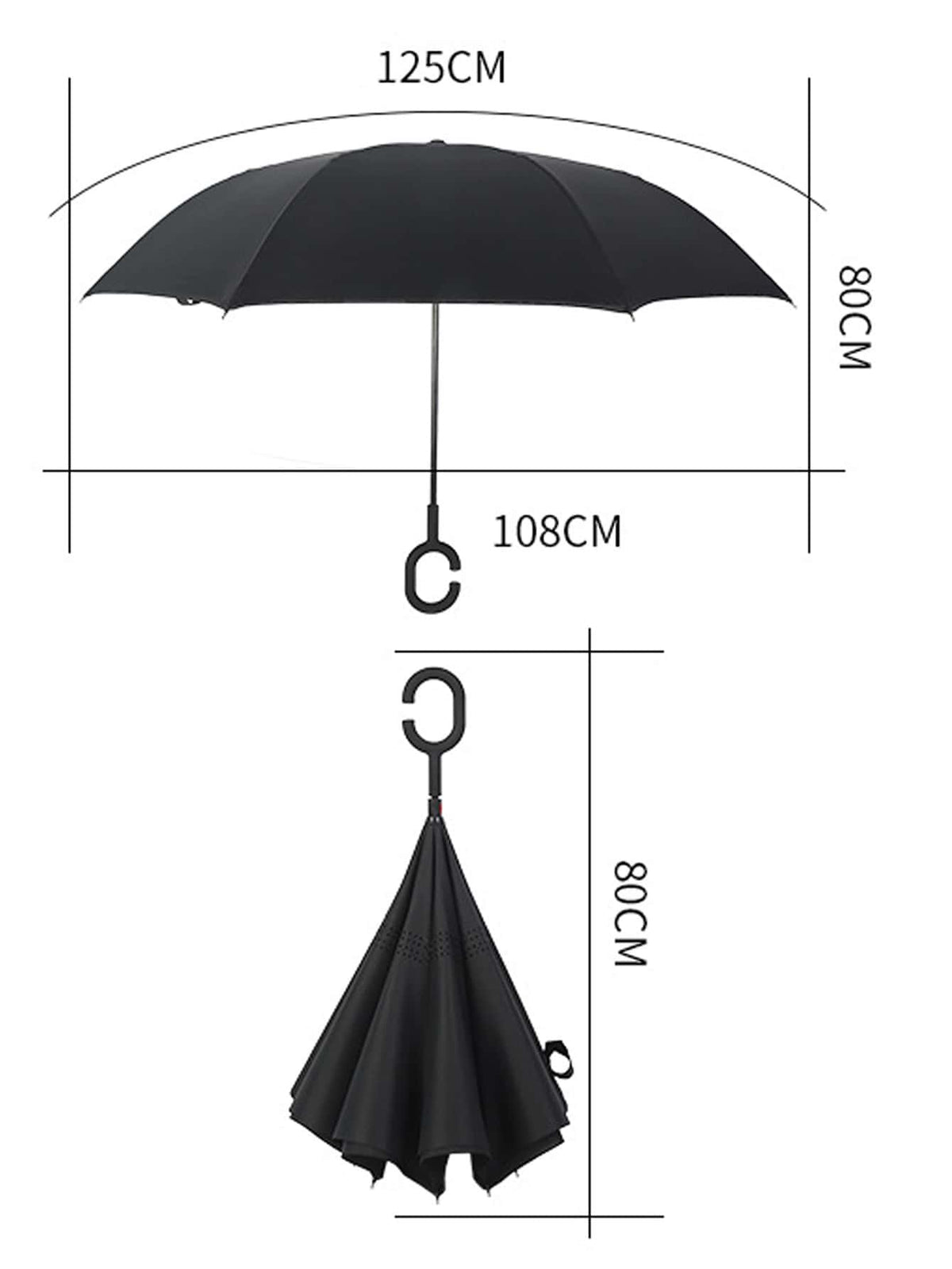 SuFeng SuFeng Guarda Chuva Invertido Tecido Duplo Impermeável Reforçado