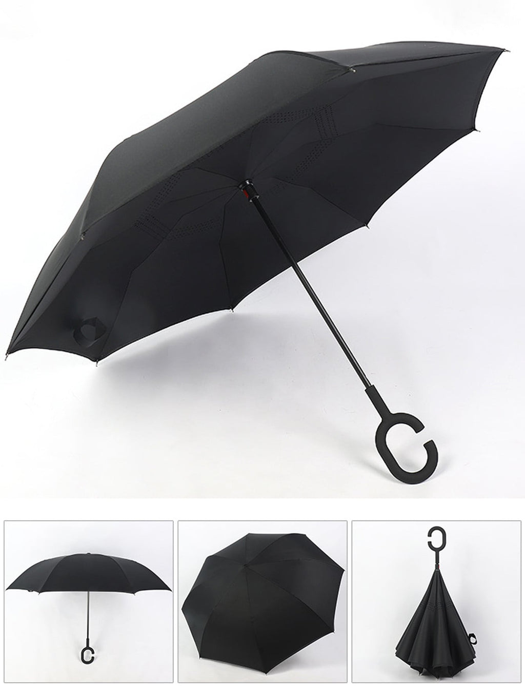 SuFeng SuFeng Guarda Chuva Invertido Tecido Duplo Impermeável Reforçado