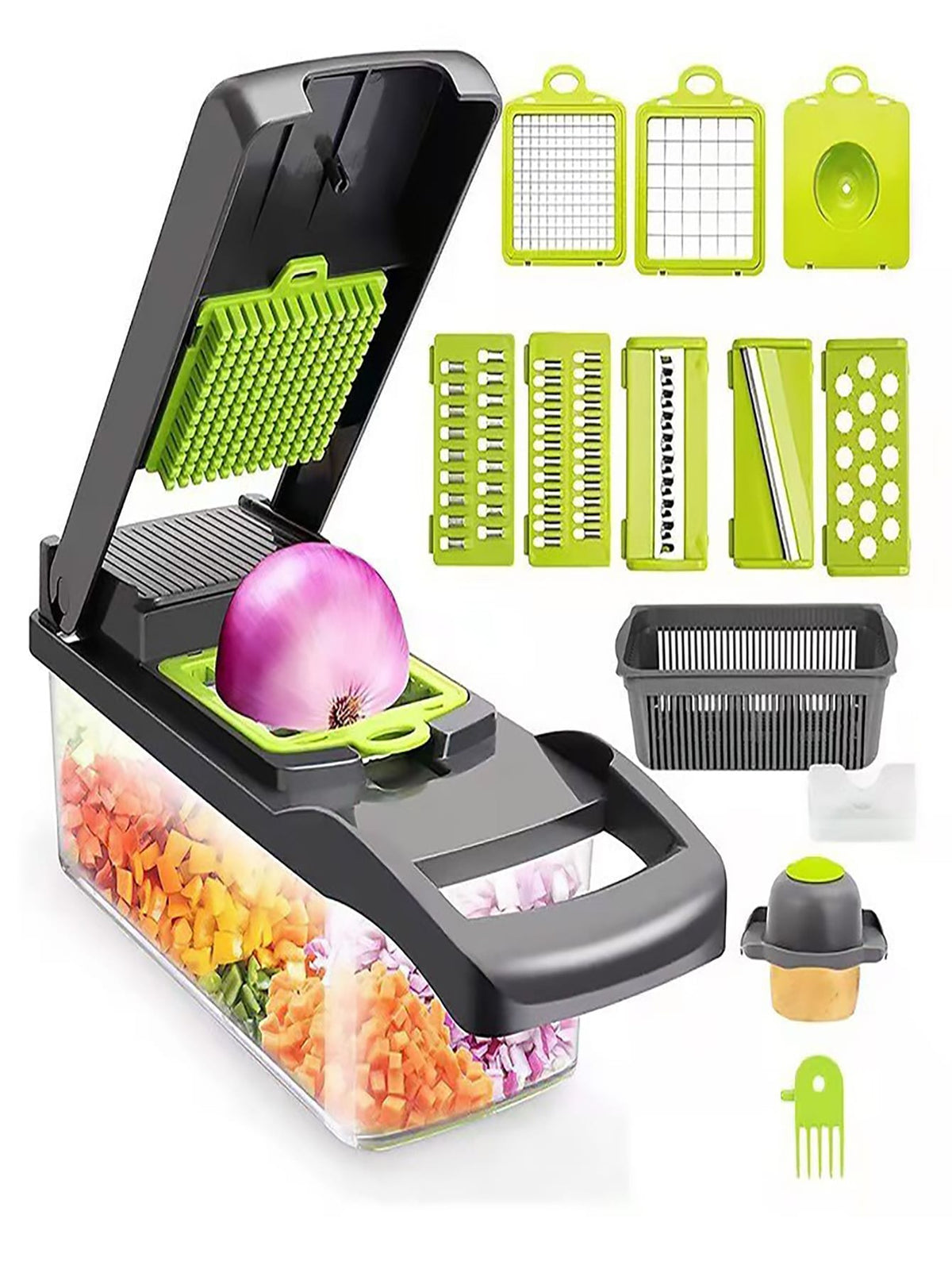 Cortador Fatiador Manual De Legumes Frutas E Verduras Laminas De Aço Inoxidável