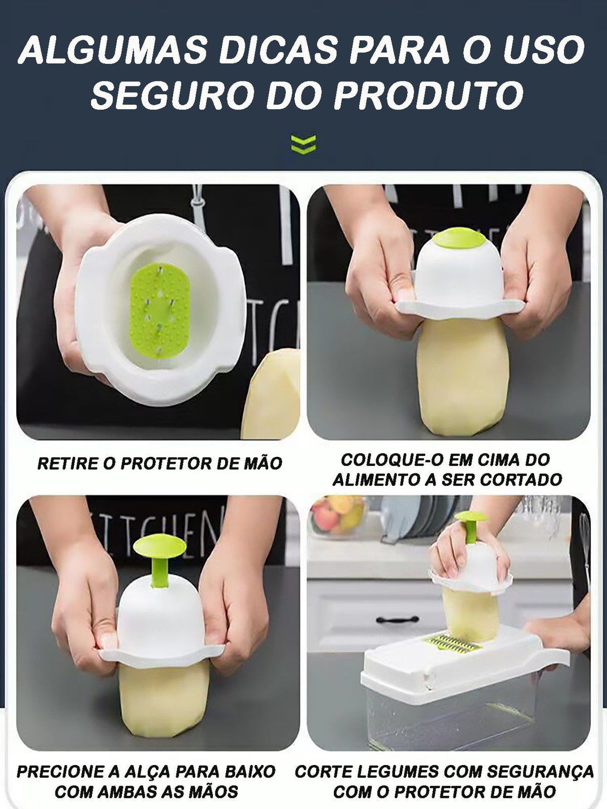 Cortador Fatiador Manual De Legumes Frutas E Verduras Laminas De Aço Inoxidável