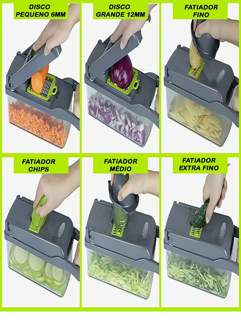 Cortador Fatiador Manual De Legumes Frutas E Verduras Laminas De Aço Inoxidável