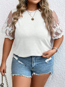 Blusa manga de renda