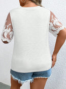 Blusa manga de renda