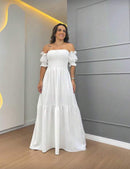 Vestido com lastex
