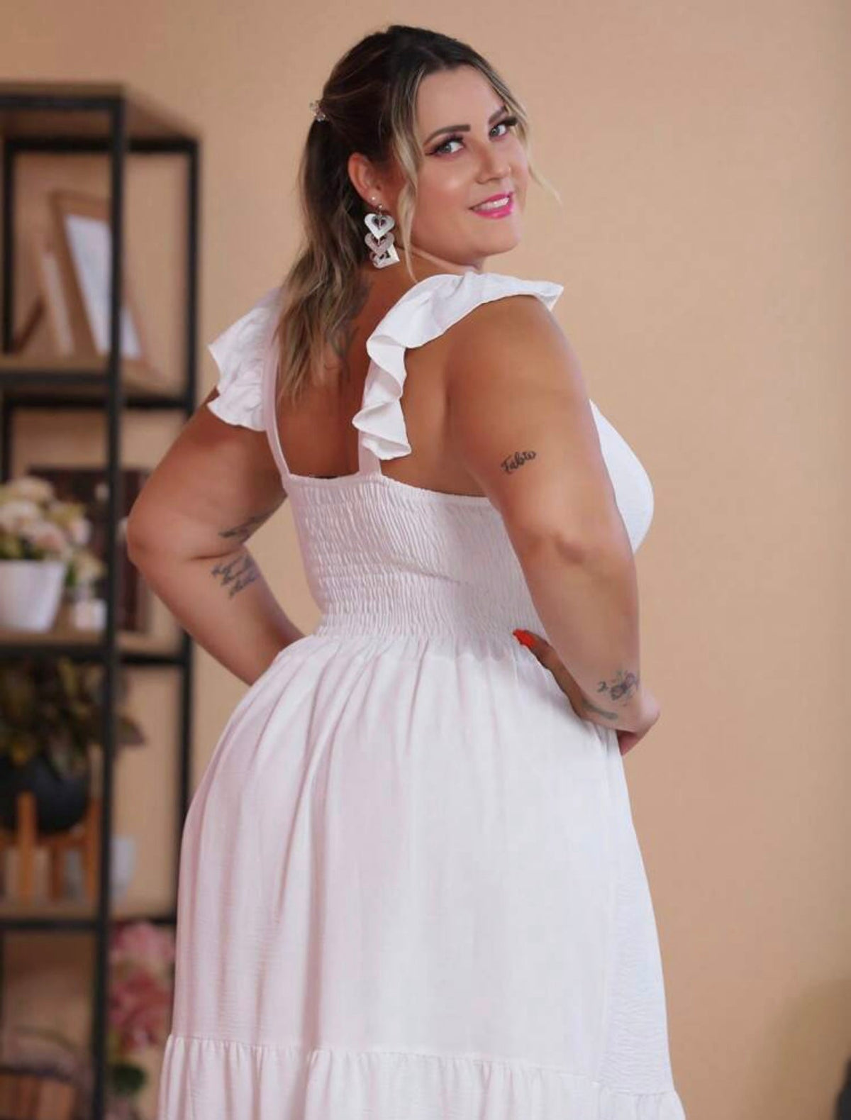 Vestido com lastex