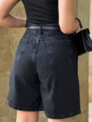 Bermuda jeans preto