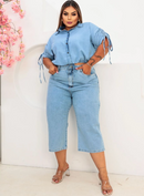 Bermuda jeans feminina