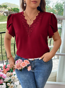 Blusa manga pétala