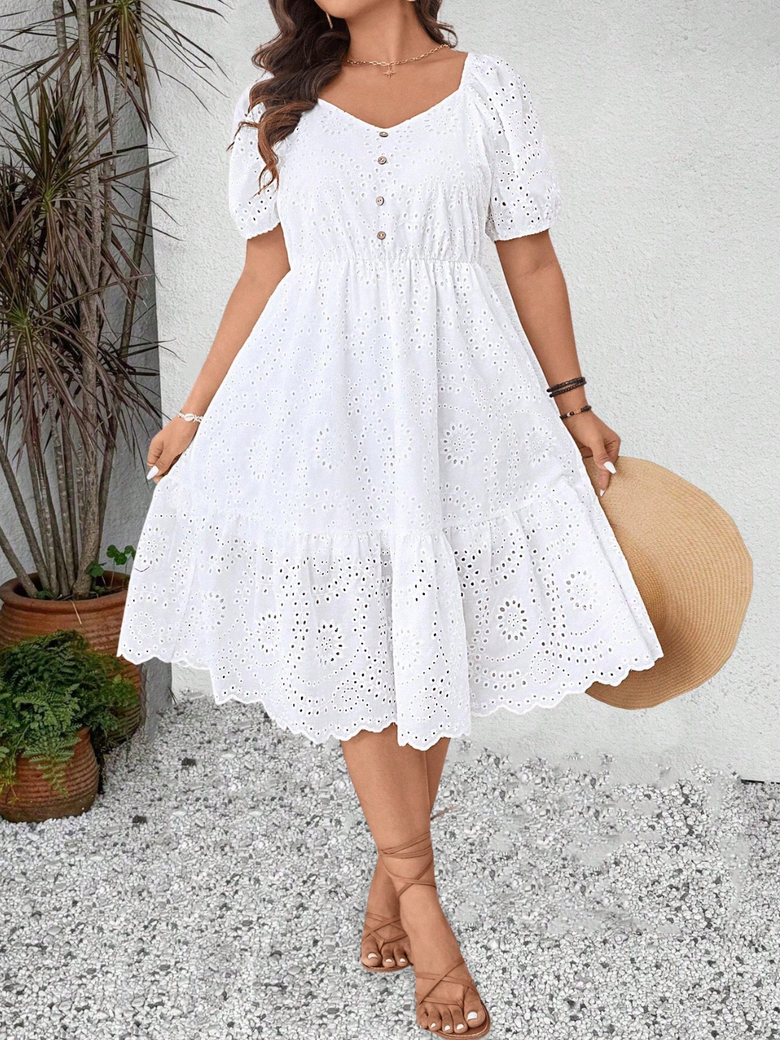 Vestido em lese (com forro)