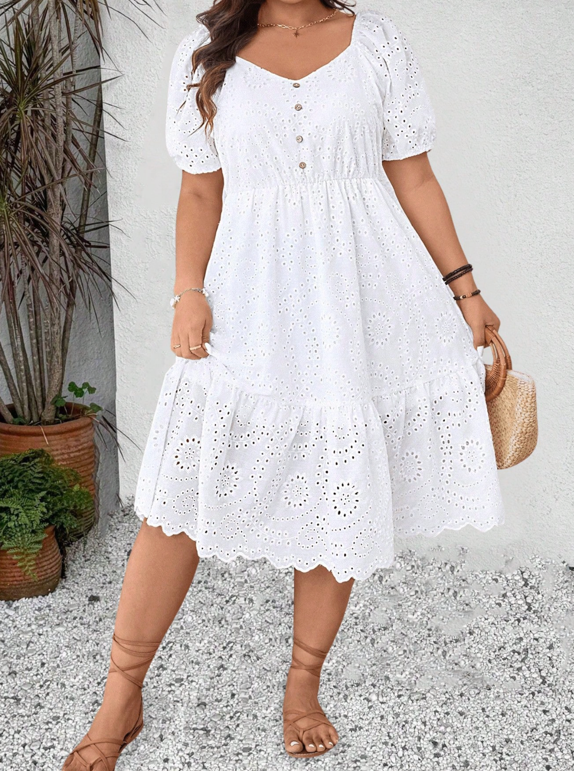 Vestido em lese (com forro)