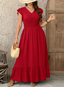 Vestido longo manga borboleta