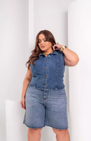 Bermuda jeans feminina