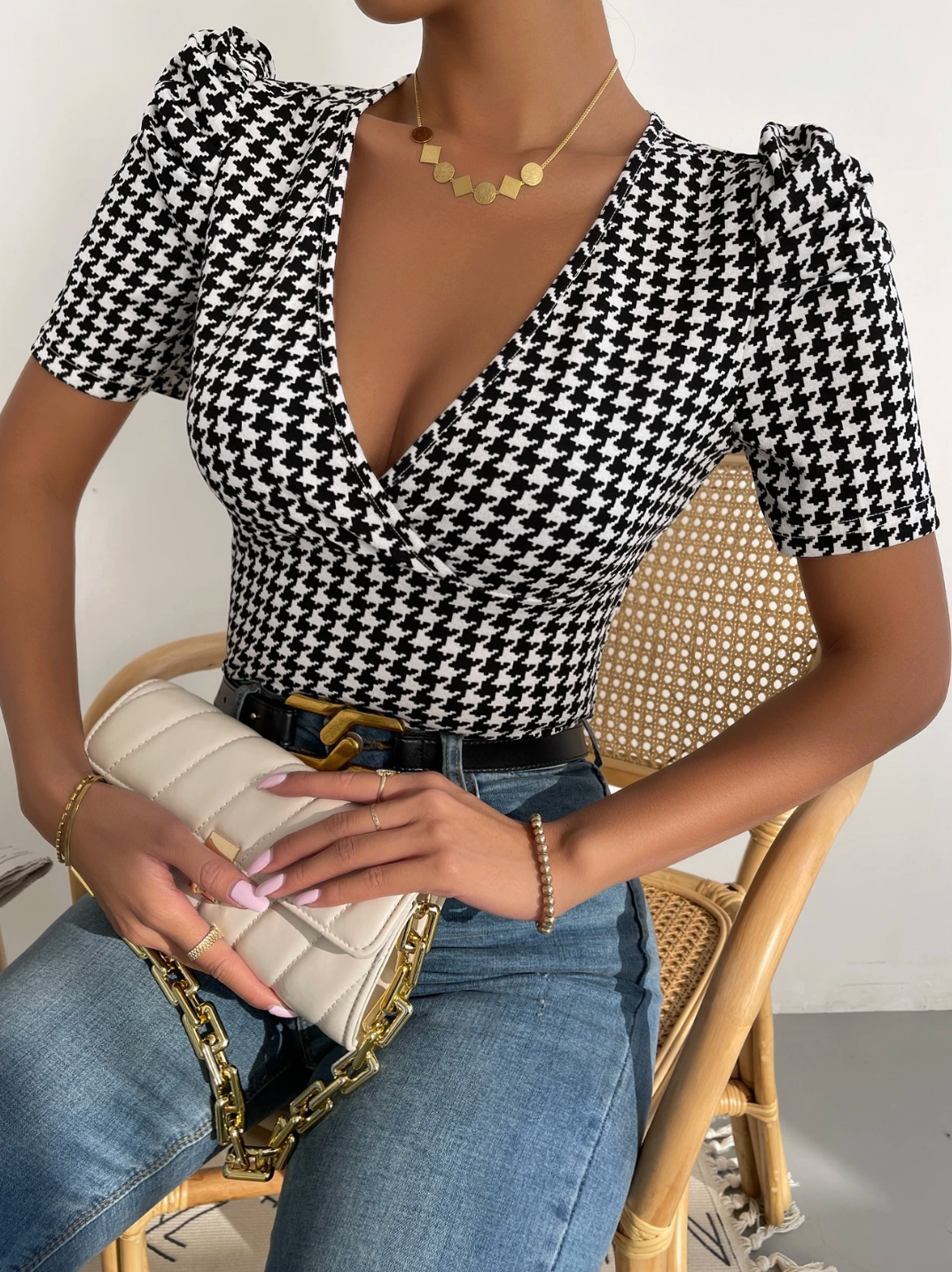 Blusa com estampa Xadrez