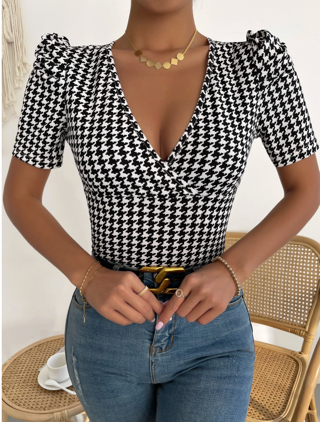Blusa com estampa Xadrez