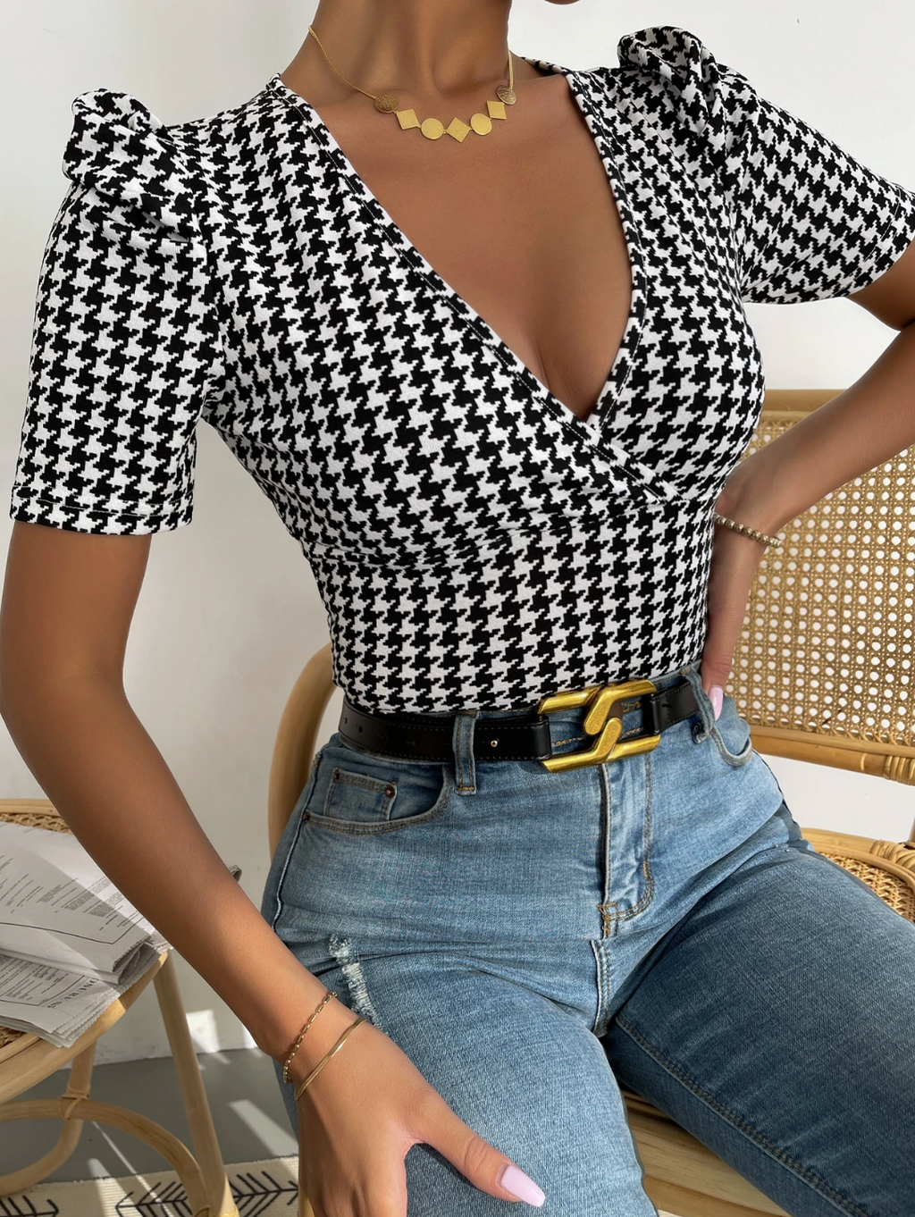 Blusa com estampa Xadrez