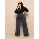 Calca Wide Leg Escura Plus