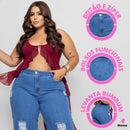 Calca Wide Leg Plus com Detalhe