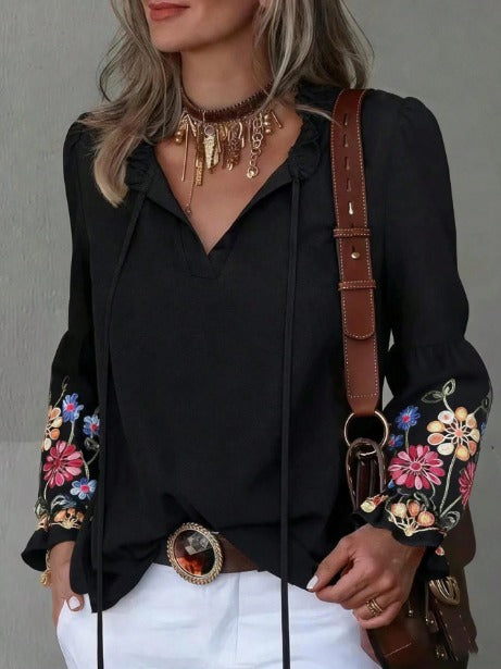 Camisa manga com bordado