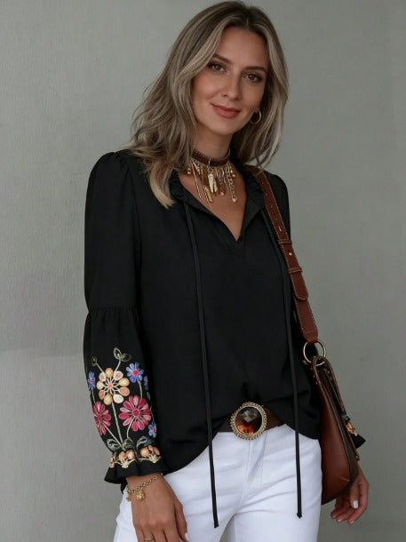 Camisa manga com bordado