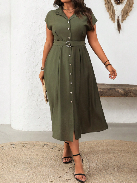 Vestido botões frontais