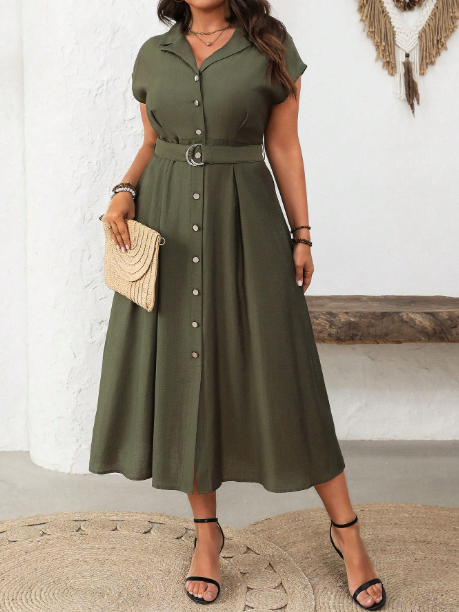 Vestido botões frontais